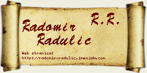 Radomir Radulić vizit kartica